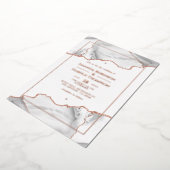 Rose Or et blanc Agate Mariage Foil Invitation (Rotation)