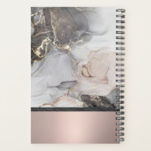 Rose or et marbre Monogramme enseignant planificat (Dos)