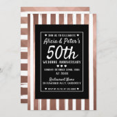 Rose or et noir style élégant invitation (Devant / Derrière)