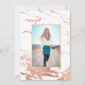 rose or faux feuille marbre Quinceanera Invitation (Dos)