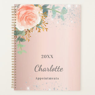 Rose or floral argent parties scintillant monogram