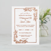 Rose or Floral frontière Faire-part de mariage isl (Debout devant)
