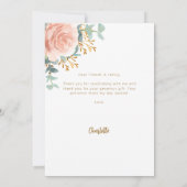 Rose or floral photo anniversaire carte de remerci (Dos)