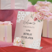 Rose or floraux dentelle signe d'anniversaire bien