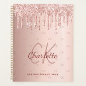 Rose or gouttes de monogramme script 2025 (Devant)