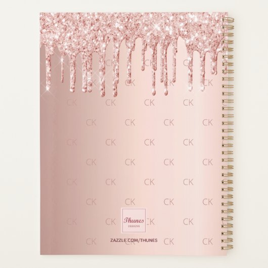 Rose or gouttes de monogramme script 2025 (Dos)