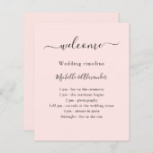 Rose or mariage programme chronologique bienvenue (Devant / Derrière)