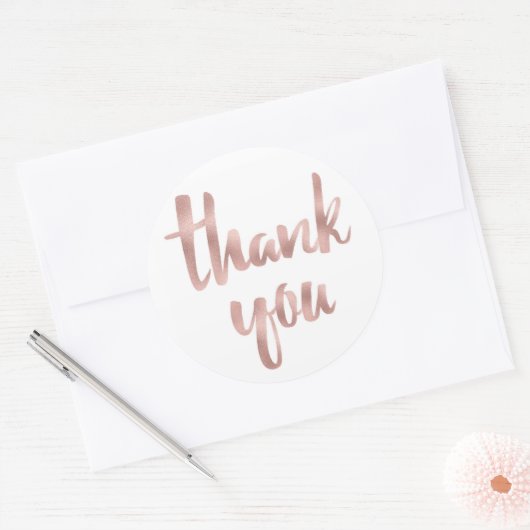 Rose or merci autocollants (Enveloppe)
