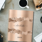 Rose or métal agate marbre nom script 2024