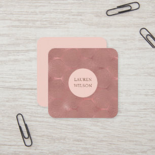 rose or moderne art déco carré carte de visite