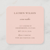 rose or moderne art déco carré carte de visite (Dos)