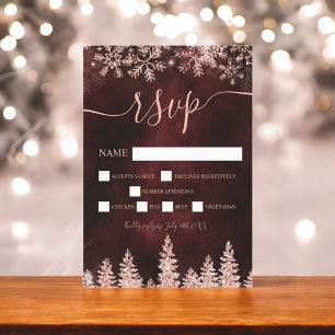 Rose or neige pin rouge Noël hiver rsvp