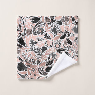 Rose or noir feuille florale Motif d'illustration