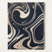 Rose or noir marbre avec cuivre étiquette école (Dos)