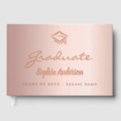 Rose or nom script casquette Graduation (Recto)