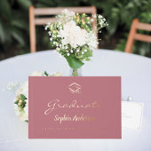 Rose or nom script casquette Graduation