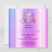 Rose or ombre semelle bébé invitation (Devant)