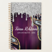 Rose or parties scintillant agate marbre monogramm (Devant)