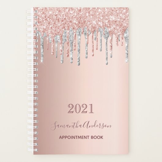 Rose or parties scintillant argent carnet de rende (Devant)