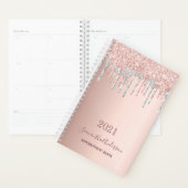 Rose or parties scintillant argent carnet de rende (Devant avec enveloppe)