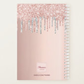 Rose or parties scintillant argent carnet de rende (Dos)