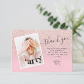 Rose or parties scintillant rose merci Sweet 16 (Debout devant)