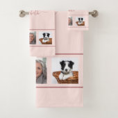 Rose or personnalisé photo collage script monogram (En situation)