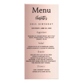 Rose or photo fun faits carte menu d'anniversaire (Devant)