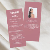 Rose or photo fun faits carte menu d'anniversaire