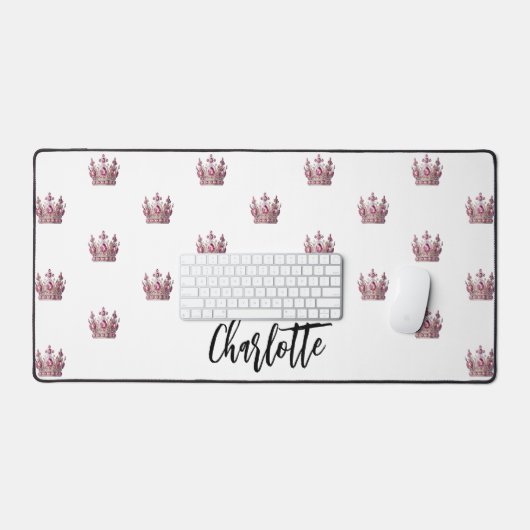 Rose or rose couronne blanche (Clavier et souris)