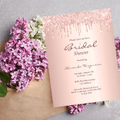Rose or rose gouttes nuptiale invitation douche
