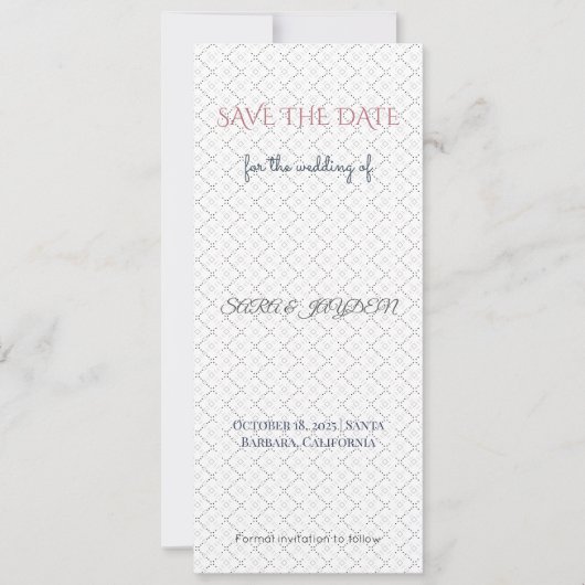 Rose & Or Save the Date | Modèle de Photo (Devant)