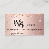 Rose or scintille code qr carte de référence profe (Devant)