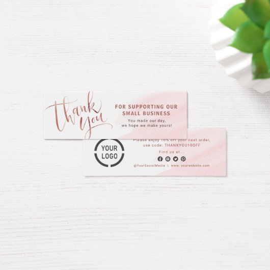 Rose or script & logo entreprise merci insérer (Bureau)