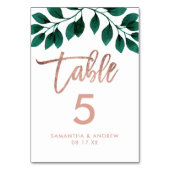 Rose or script vert feuille blanc numéro de table (Par défaut)