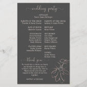 Rose or silhouette florale Programme de mariage (Dos)