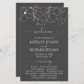 Rose or silhouette florale Programme de mariage (Devant / Derrière)