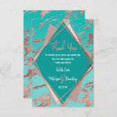 Rose or Turquoise marbre vert Merci diamant (Devant / Derrière)