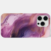 Rose or violet marbre violet Coque iphone (Verso (horizontal))