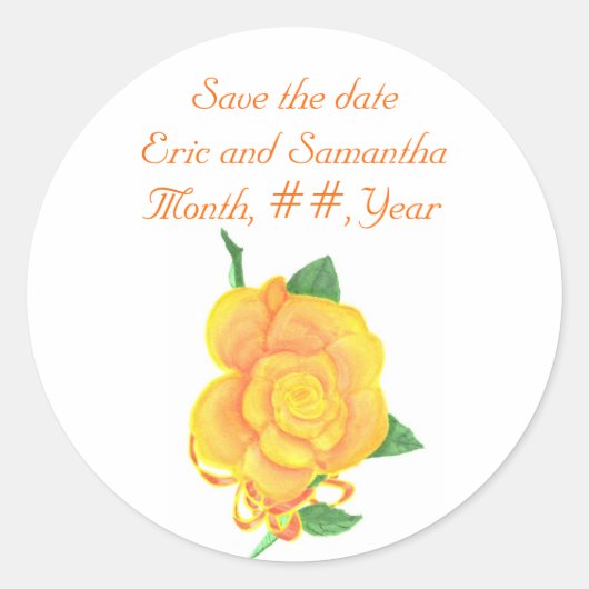 Rose orange, Enregistrer la date Stickers de maria (Devant)