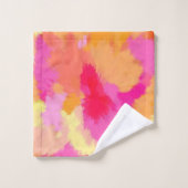 rose, orange et jaune (Gant de toilette)