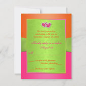 Rose, Orange, Lime Floral Coeurs joints carte RSVP (Dos)