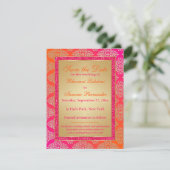 Rose, Orange, Or FAUX Glitter Faire-Part de Date d (Debout devant)