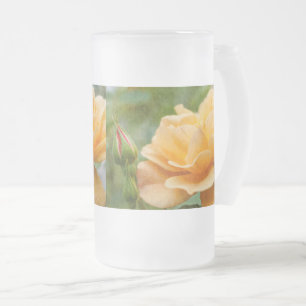 Rose orange Peinture de verre givré Mug