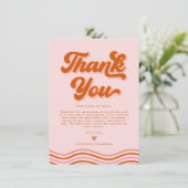 Rose Orange Rétroles années 70 Carte de remercieme (Debout devant)