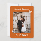 Rose Orange Rétroles années 70 Carte de remercieme (Dos)