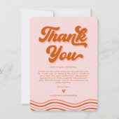 Rose Orange Rétroles années 70 Carte de remercieme (Devant)