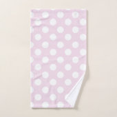Rose Pâle Bébé et Blanc à Points (Serviette à main)