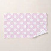 Rose Pâle Bébé et Blanc à Points (Serviette à main)