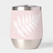 Rose Pâle Blanc Fougère Élégance Simple Argent
